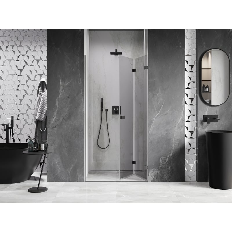 Mexen Lunar-F drzwi prysznicowe składane prawe 70 cm, transparent, gun metal - 836-070-000-95-00-P