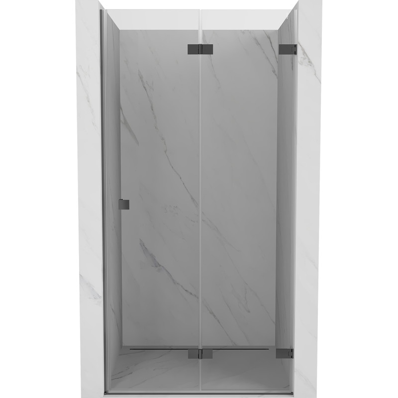 Mexen Lunar-F kokkupandavad dušiuksed, parempoolne 80 cm, läbipaistev, gun metal - 836-080-000-95-00-P