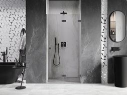 Mexen Lunar-F vouwdeur douche rechts 85 cm, transparant, geweer metaal - 836-085-000-95-00-P