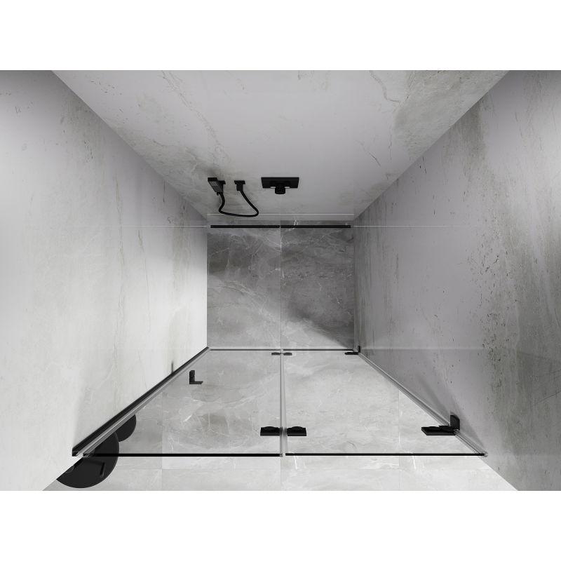 Mexen Lunar-F faltbare Duschabtrennung rechts 90 cm, transparent, Gun Metal - 836-090-000-95-00-P