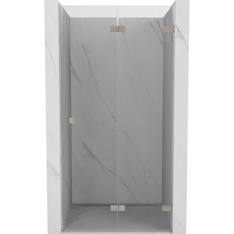 Mexen Lunar-F Faltbare Duschkabine rechts 75 cm, transparent, gebürsteter Nickel - 836-075-000-97-00-P