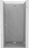 Mexen Lunar-F sklopiva desna tuš vrata 80 cm, prozirna, brušeni nikal - 836-080-000-97-00-P