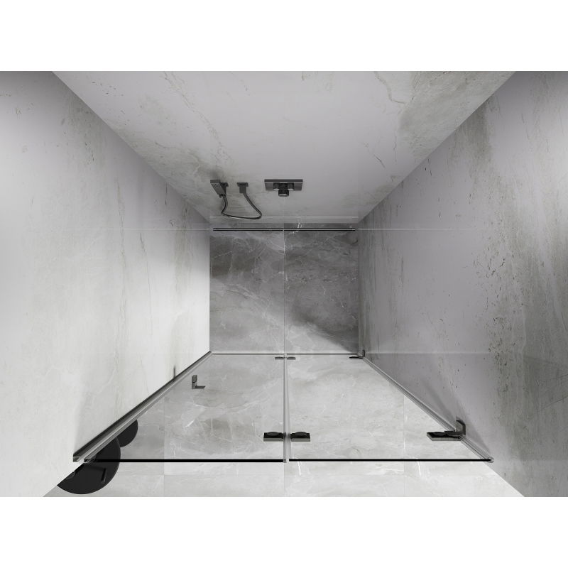 Mexen Lunar-F porta doccia pieghevole destra 80 cm, trasparente, nichel spazzolato - 836-080-000-97-00-P