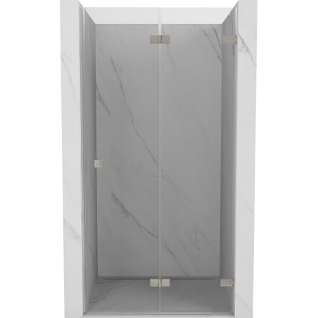 Mexen Lunar-F drzwi prysznicowe składane prawe 85 cm, transparent, nikiel szczotkowany - 836-085-000-97-00-P