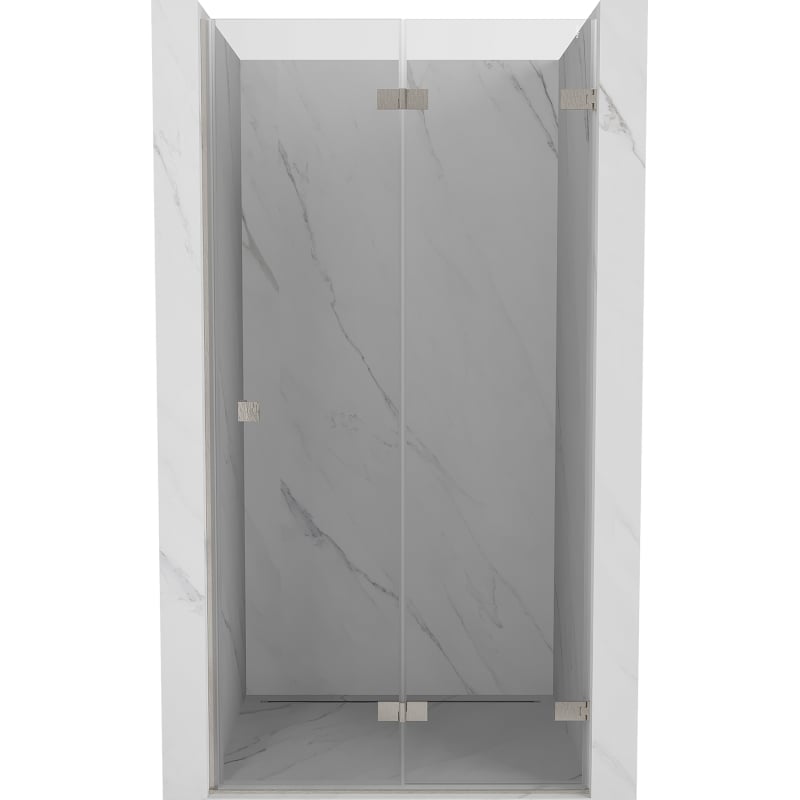 Mexen Lunar-F Right Folding Shower Door 95 cm, Transparent, Brushed Nickel - 836-095-000-97-00-P