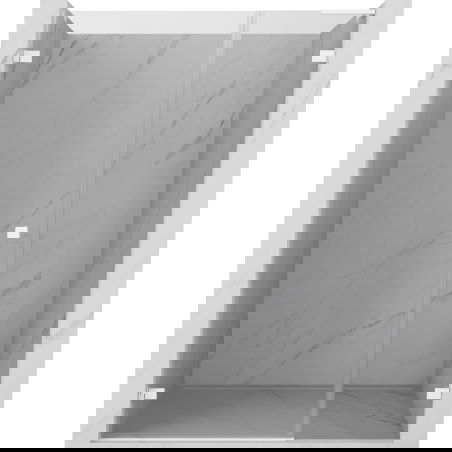 Mexen Lunar-B L Duschabtrennung, schwenkbar, links, 120 cm, transparent, weiß - 832SL-120-050-20-00-L