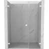 Mexen Lunar-B L drzwi prysznicowe uchylne lewe 140 cm, transparent, białe - 832SL-140-050-20-00-L