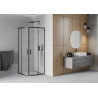 Mexen Rio duschkabin halvrund 70 x 70 cm, frost, svart - 863-070-070-70-30