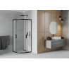 Mexen Rio cabine de duche semicircular 70 x 70 cm, fosco, preta - 863-070-070-70-30