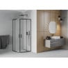 Mexen Rio cabine de douche semi-circulaire 90 x 90 cm, givrée, noire - 863-090-090-70-30