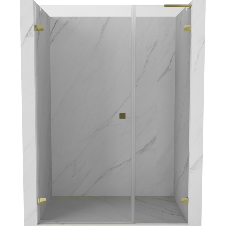 Mexen Lunar-B L vasakukäelised avanevad dušiuksed 125 cm, läbipaistev, kuldne - 832SL-125-050-50-00-L