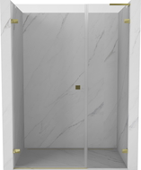 Mexen Lunar-B L Schwingtür Duschabtrennung links 135 cm, transparent, gold - 832SL-135-050-50-00-L