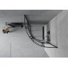 Mexen Rio halvcirkelformad duschkabin 70 x 70 cm, svarta ränder, svart - 863-070-070-70-20