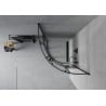 Mexen Rio shower enclosure semicircular 90 x 90 cm, black stripes, black - 863-090-090-70-20
