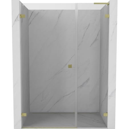 Mexen Lunar-B L drzwi prysznicowe uchylne lewe 130 cm, transparent, złote szczotkowane - 832SL-130-050-55-00-L