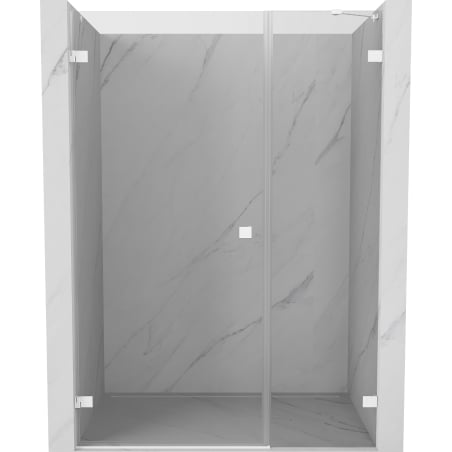 Mexen Lunar-B drzwi prysznicowe uchylne lewe 145 cm, transparent, białe - 832S-145-050-20-00-L