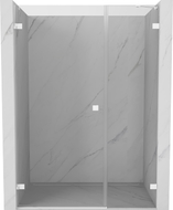 Mexen Lunar-B lijeva preklopna tuš vrata 145 cm, prozirna, bijela - 832S-145-050-20-00-L