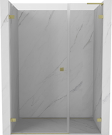 Mexen Lunar-B L lijeva klizna vrata za tuš, 135 cm, prozirna, brušeno zlatno - 832SL-135-050-55-00-L