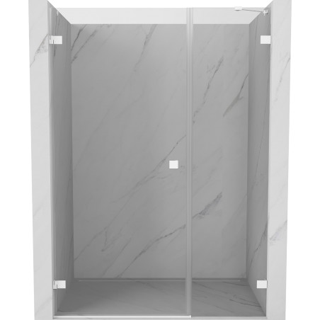 Mexen Lunar-B dušiuksed vasakpoolse hingedega 150 cm, läbipaistev, valge - 832S-150-050-20-00-L