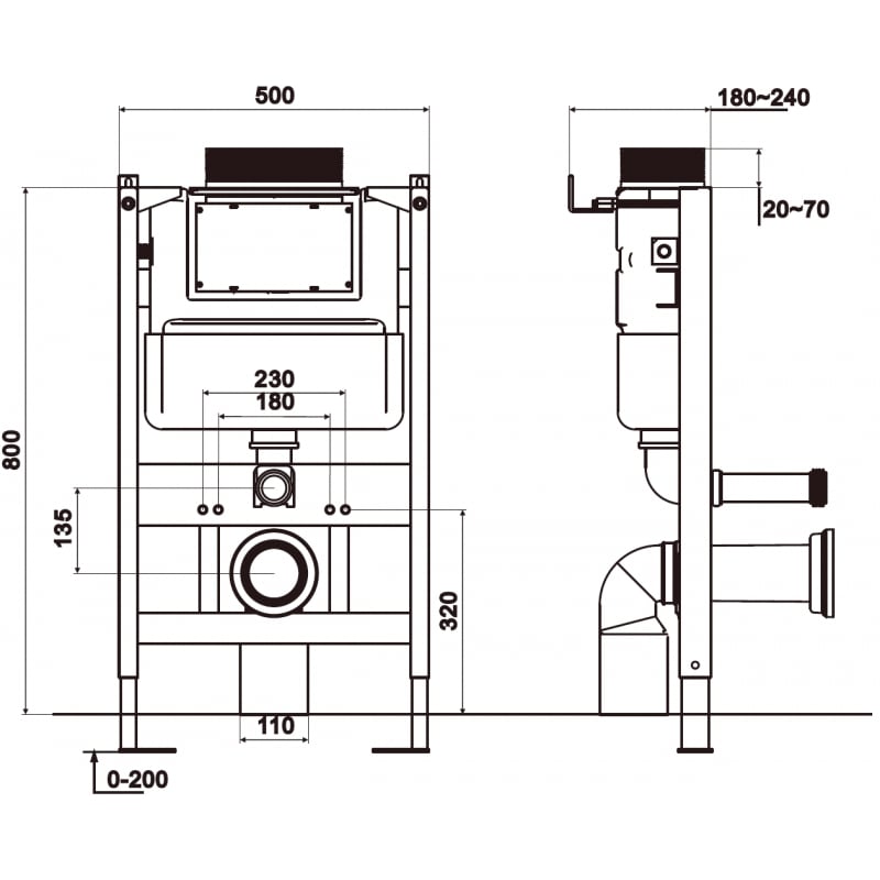 Mexen Tex Air XS-U pneumatisch inbouwwandframe voor WC - 61850A