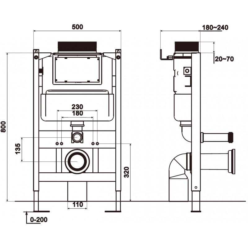 Mexen Tex Air XS-U struttura ad incasso pneumatica per WC - 61850A