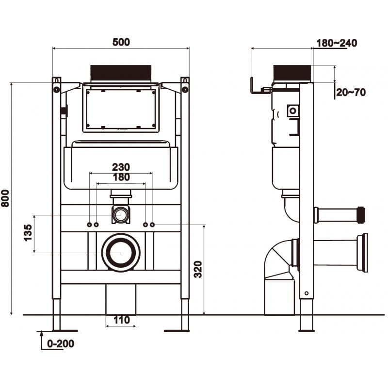 Mexen Tex Air XS-U Pneumatischer Unterputzrahmen für WC - 61850A