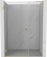Mexen Lunar-B L lijeva zakretna tuš vrata 140 cm, prozirna, zlatno četkana - 832SL-140-050-55-00-L