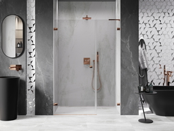 Mexen Lunar-B L scharnierende douchedeur links 115 cm, transparant, rozen goud - 832SL-115-050-60-00-L