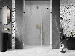 Mexen Lunar-B draaideur douche links 115 cm, transparant, goud - 832S-115-050-50-00-L