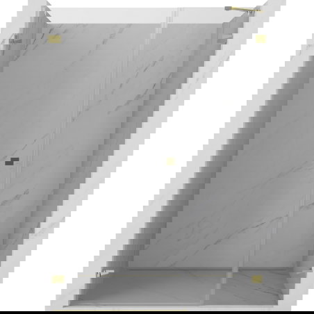 Mexen Lunar-B αριστερές πτυσσόμενες πόρτες ντους 125 cm, διαφανείς, χρυσαφί