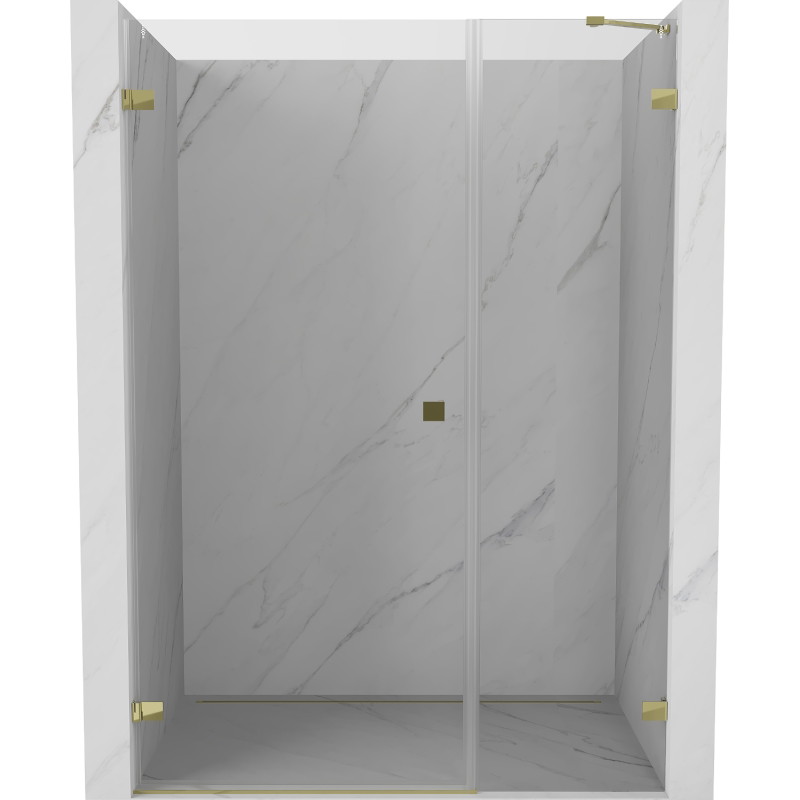 Mexen Lunar-B vasakpoolne dušinurk 130 cm, läbipaistev, kuldne - 832S-130-050-50-00-L