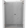 Mexen Lunar-B L drzwi prysznicowe uchylne lewe 140 cm, transparent, różowe złoto - 832SL-140-050-60-00-L