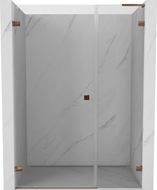 Mexen Lunar-B L puerta de ducha abatible izquierda 140 cm, transparente, oro rosa - 832SL-140-050-60-00-L