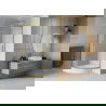 Mexen Rio Duschkabine halbrund 80 x 80 cm, satiniert, gold + Duschwanne Rio, weiß - 863-080-080-50-30-4710