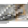 Mexen Rio Duschkabine halbrund 80 x 80 cm, satiniert, gold + Duschwanne Rio, weiß - 863-080-080-50-30-4710