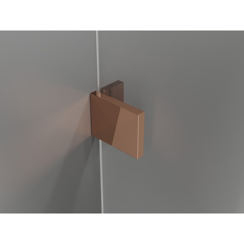 Mexen Lunar-B L drzwi prysznicowe uchylne lewe 145 cm, transparent, różowe złoto - 832SL-145-050-60-00-L