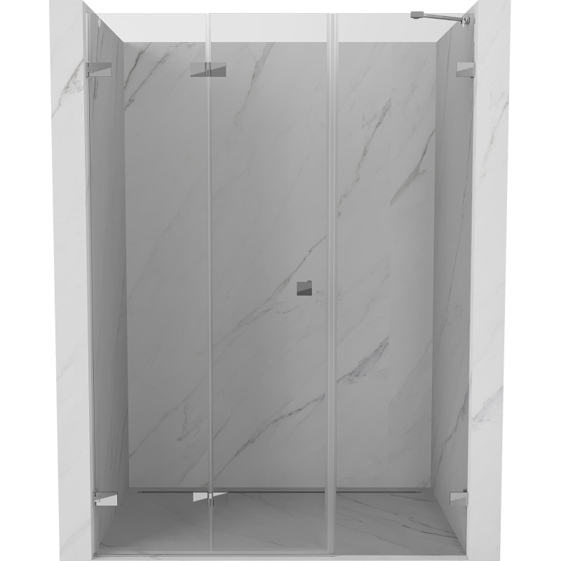 Mexen Lunar-F kokkuklapitavad duššuksed vasakul 135 cm, läbipaistev, kroom - 836S-135-050-01-00-L