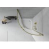Mexen Rio Duschkabine halbrund 90 x 90 cm, mattiert, gold + Rio Duschwanne, weiß - 863-090-090-50-30-4710