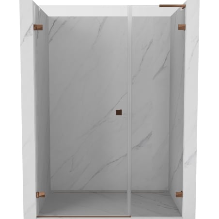 Mexen Lunar-B L drzwi prysznicowe uchylne lewe 150 cm, transparent, różowe złoto - 832SL-150-050-60-00-L