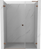 Mexen Lunar-B L lijeva zakretna tuš vrata 150 cm, prozirna, roza zlato - 832SL-150-050-60-00-L