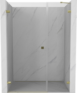 Mexen Lunar-B ljuljna lijeva tuš vrata 145 cm, prozirna, zlatna - 832S-145-050-50-00-L