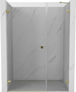 Mexen Lunar-B lijeva zakretna tuš vrata 150 cm, prozirna, zlatna - 832S-150-050-50-00-L