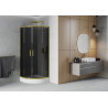 Mexen Rio halve ronde douchecabine 70 x 70 cm, grafiet, goud + douchebak , wit - 863-070-070-50-0-4710