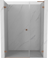 Mexen Lunar-B L ljeva preklopna tuš vrata 130 cm, prozirna, brušena bakar - 832SL-130-050-65-00-L