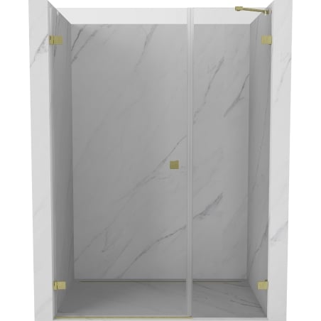 Mexen Lunar-B left hinged shower door 110 cm, transparent, brushed gold - 832S-110-050-55-00-L