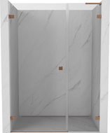 Mexen Lunar-B L Duschabtrennung, schwenkbar, links 140 cm, transparent, gebürstetes Kupfer - 832SL-140-050-65-00-L