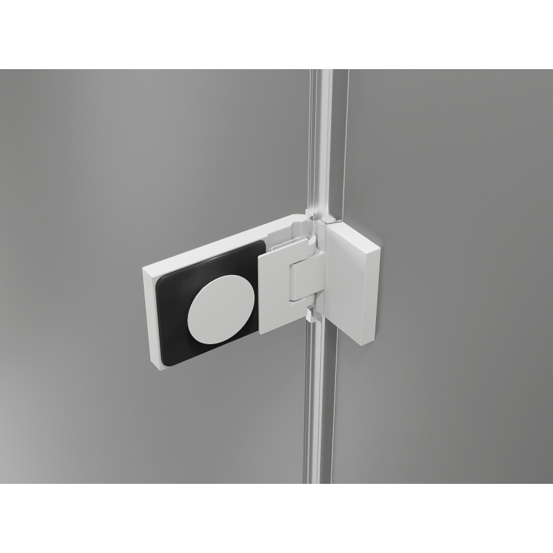 Mexen Lunar-F drzwi prysznicowe składane lewe 130 cm, transparent, białe - 836S-130-050-20-00-L