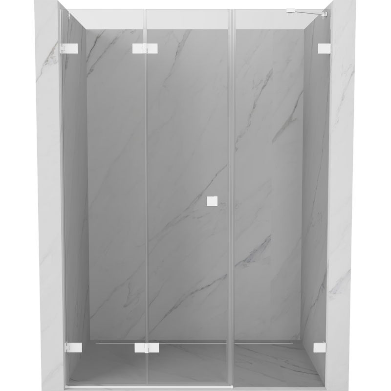 Mexen Lunar-F folding shower door left 135 cm, transparent, white - 836S-135-050-20-00-L