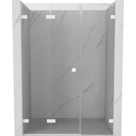 Mexen Lunar-F drzwi prysznicowe składane lewe 135 cm, transparent, białe - 836S-135-050-20-00-L
