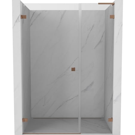 Mexen Lunar-B L 150 cm Left Hinged Shower Door, Transparent, Brushed Copper - 832SL-150-050-65-00-L